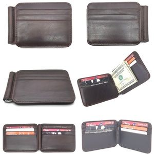 Men'S Slim Leather Bifold ID Credit Card Wallet